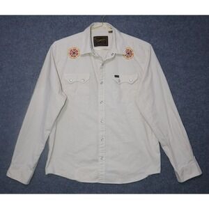 Howler Bros Western Button Shirt Men Medium Pearl Snap Gaucho Rodeo Cross Cut